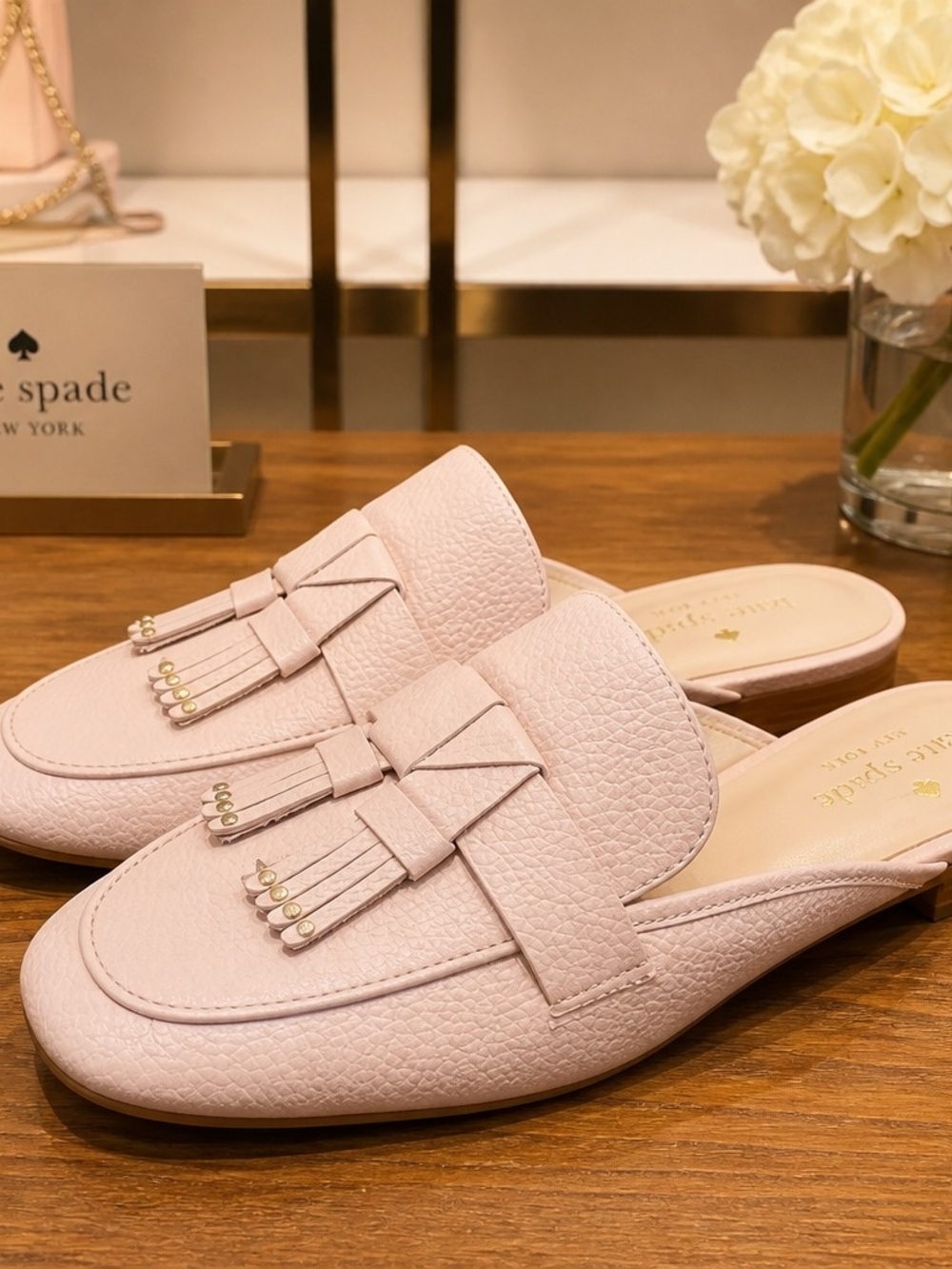 Kate Spade New York Women’s Berkeley Tassel Mules Rose Smoke US Size 6 B